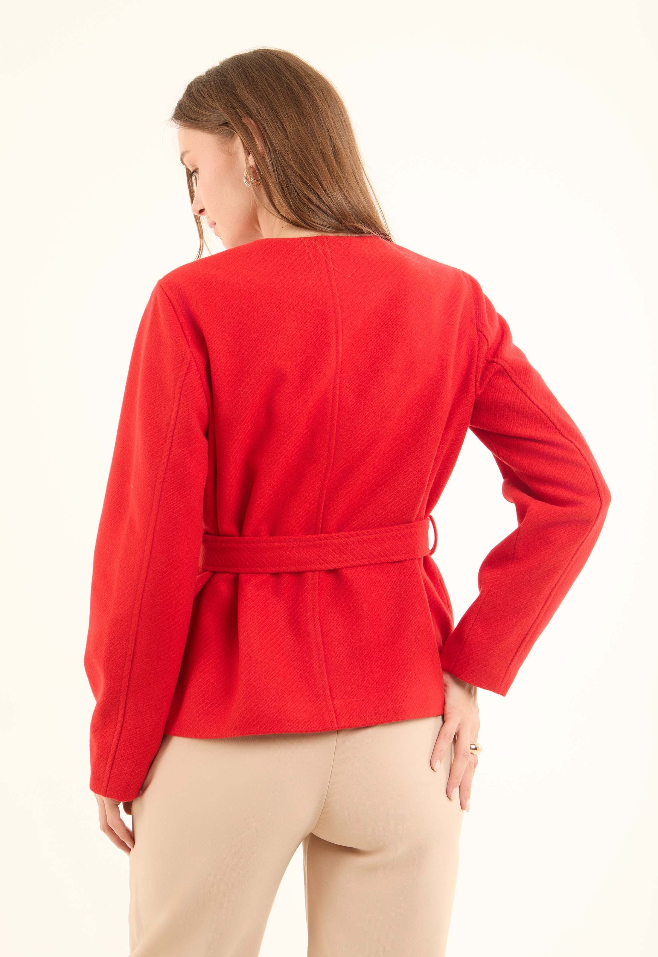 Textured Wool-Blend Style Jacket