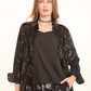 Sheer Leaf-Pattern Blend Shirt