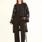 Velvet Floral Elegant Kimono with Fringed Sleeves