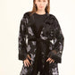 Velvet Floral Elegant Kimono with Fringed Sleeves