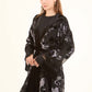 Velvet Floral Elegant Kimono with Fringed Sleeves