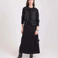 Comfy A-Line Skirt with Metal Studs Trim