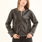 Metal-Stud Faux-Leather Jacket