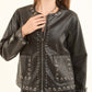 Metal-Stud Faux-Leather Jacket