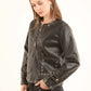 Metal-Stud Faux-Leather Jacket