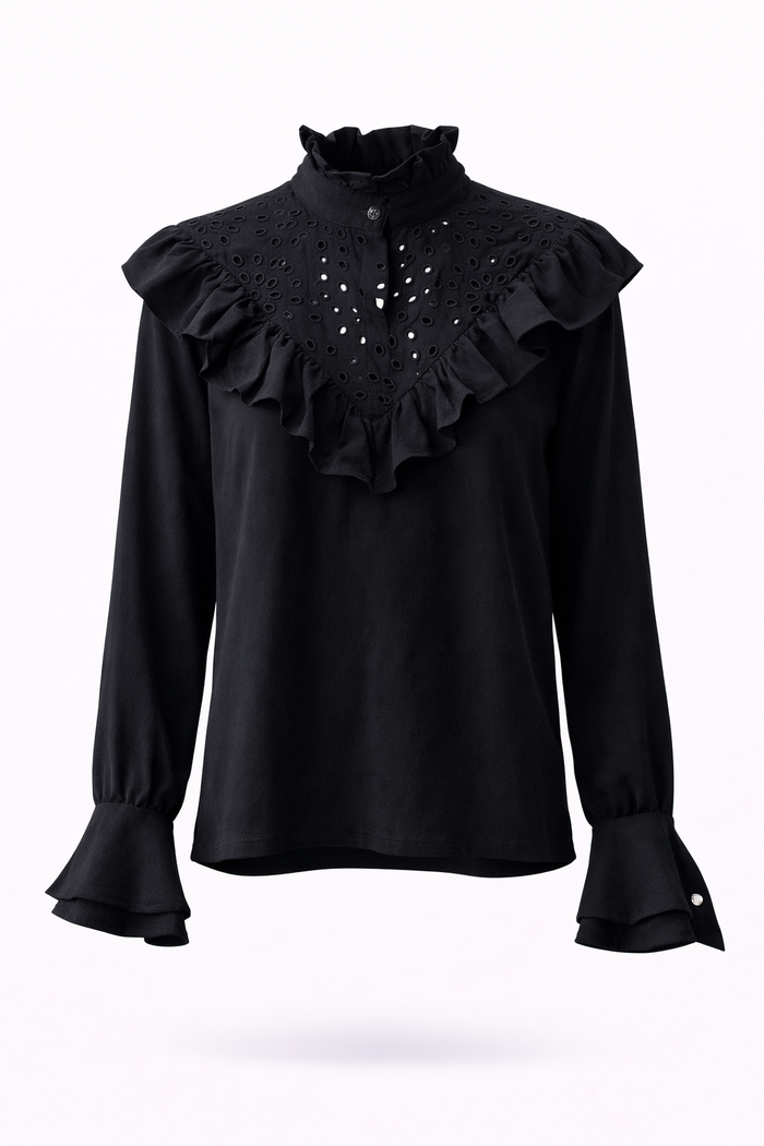 Noir Victorian-Inspired Top