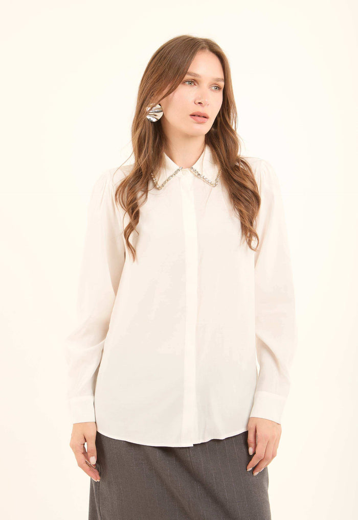 Chain-Detail Rayon Shirt