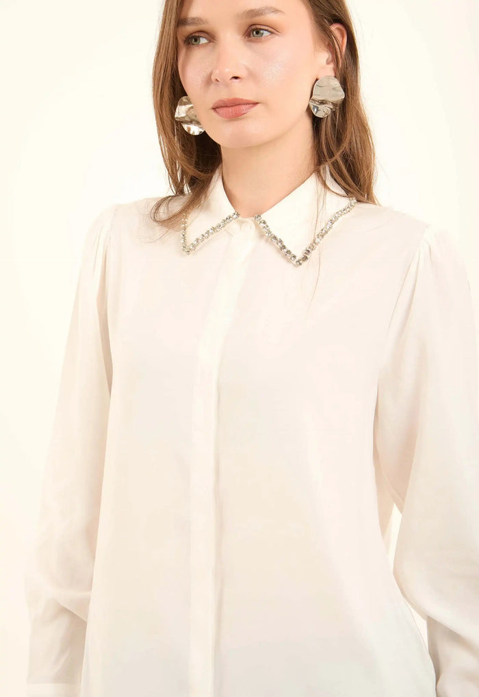 Chain-Detail Rayon Shirt