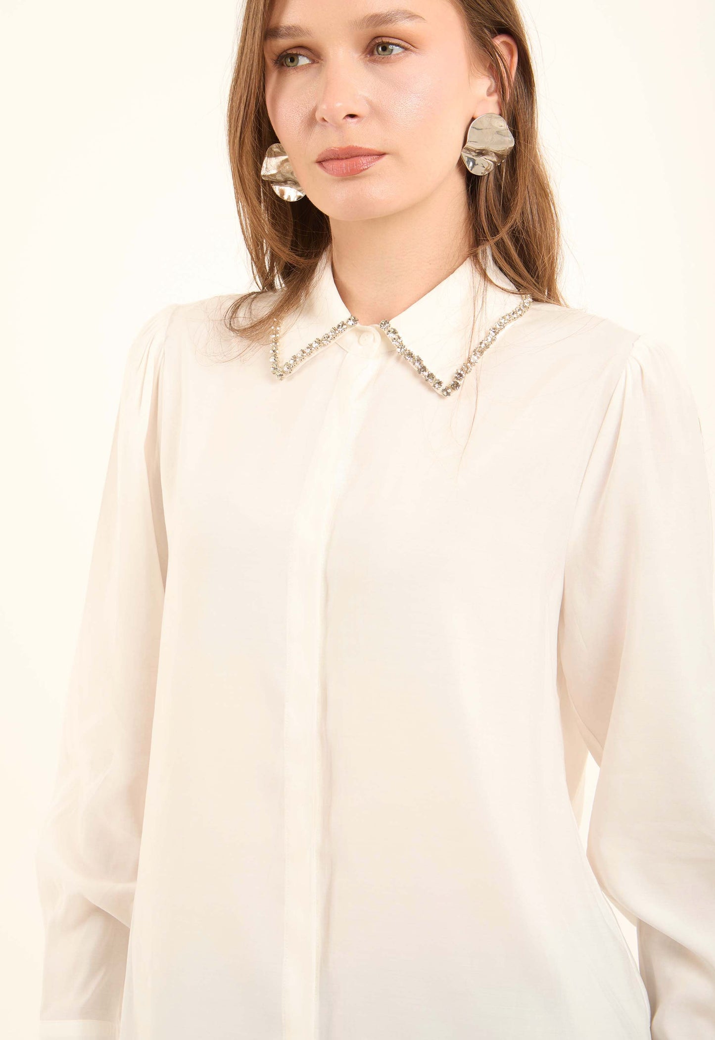 Chain-Detail Rayon Shirt