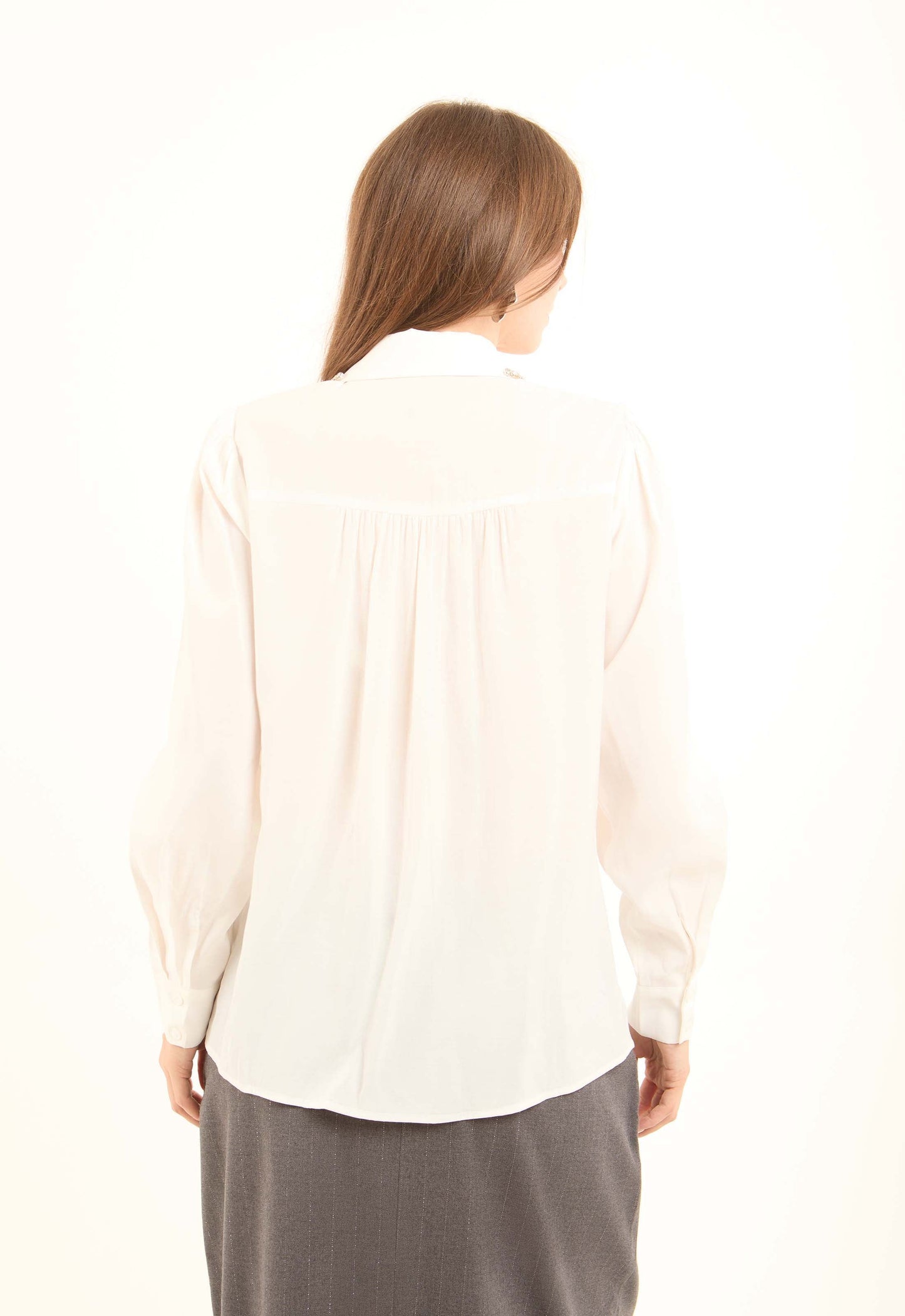 Chain-Detail Rayon Shirt