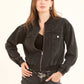 Crystal-Studded Denim Bomber Jacket