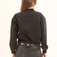 Crystal-Studded Denim Bomber Jacket