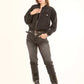 Crystal-Studded Denim Bomber Jacket