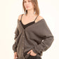 Deep V-Neck Buttoned Winter Cardigan