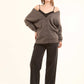 Deep V-Neck Buttoned Winter Cardigan