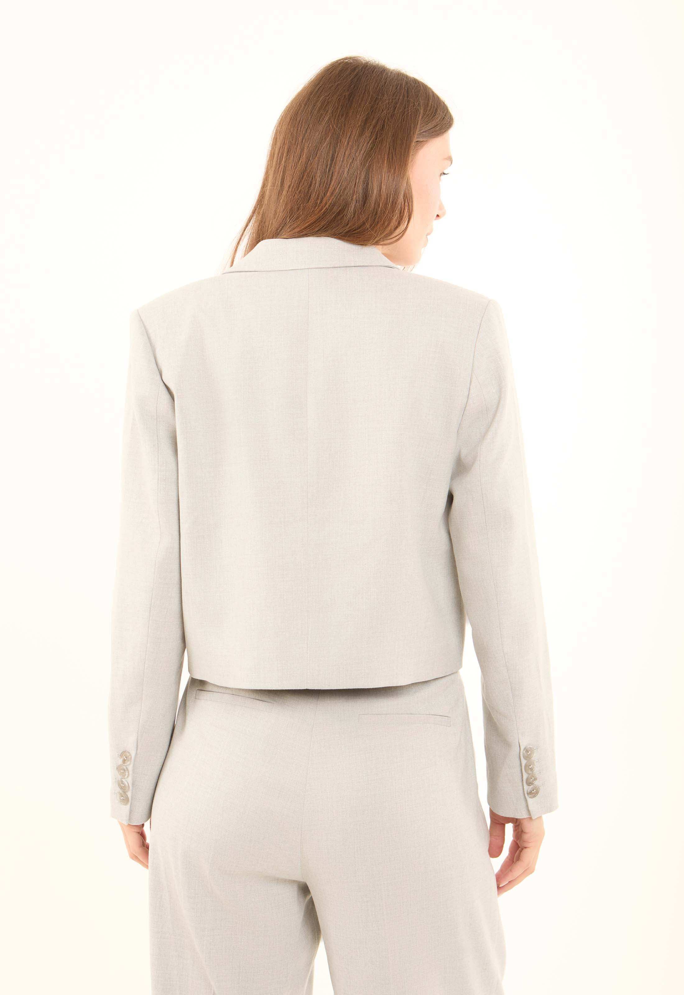 Structured Cropped Suit Jacket