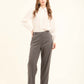 Pinstripe Straight Suit Pants