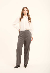 Pinstripe Straight Suit Pants