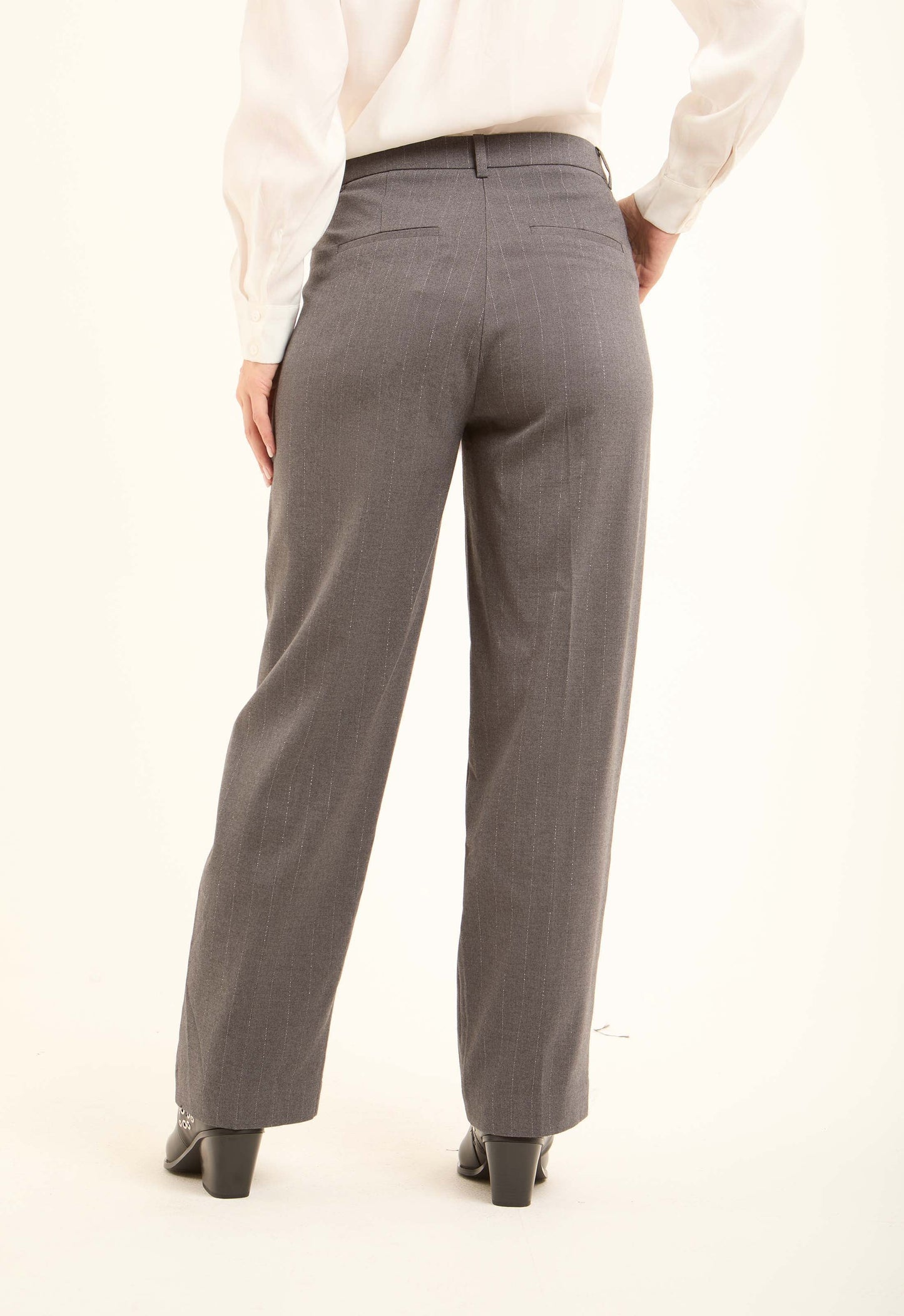 Pinstripe Straight Suit Pants