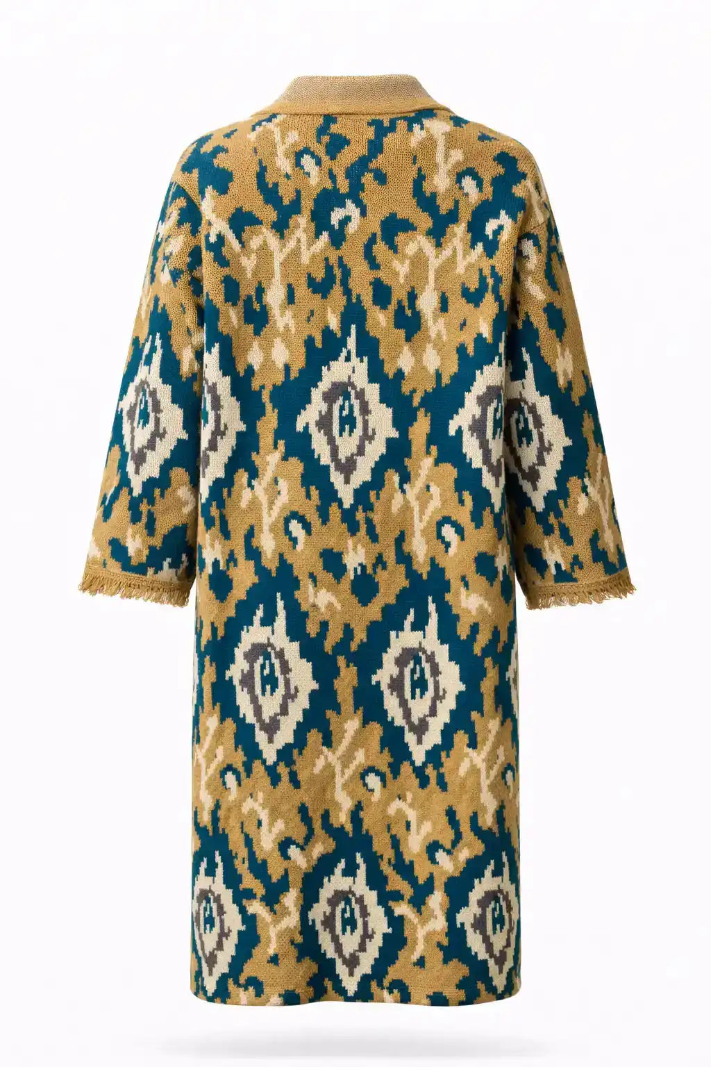 Jacquard Pattern Open Cardigan
