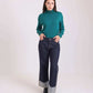 Folded-Hem Straight Denim Pants