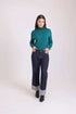 Folded-Hem Straight Denim Pants