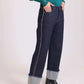 Folded-Hem Straight Denim Pants