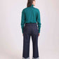 Folded-Hem Straight Denim Pants