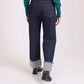 Folded-Hem Straight Denim Pants