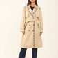 Embroidered Trim Trench Coat