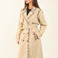 Embroidered Trim Trench Coat