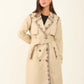 Embroidered Trim Trench Coat