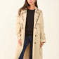 Embroidered Trim Trench Coat