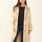 Embroidered Trim Trench Coat