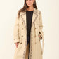 Embroidered Trim Trench Coat