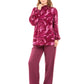 Printed High-Neck Blouse with Gathered Sleeves