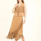 Suede Asymmetrical Skirt with Fringe