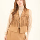 Fashionable Embroidered Boho Vest with Fringes