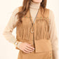 Fashionable Embroidered Boho Vest with Fringes