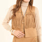 Fashionable Embroidered Boho Vest with Fringes