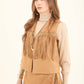 Fashionable Embroidered Boho Vest with Fringes