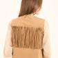 Fashionable Embroidered Boho Vest with Fringes
