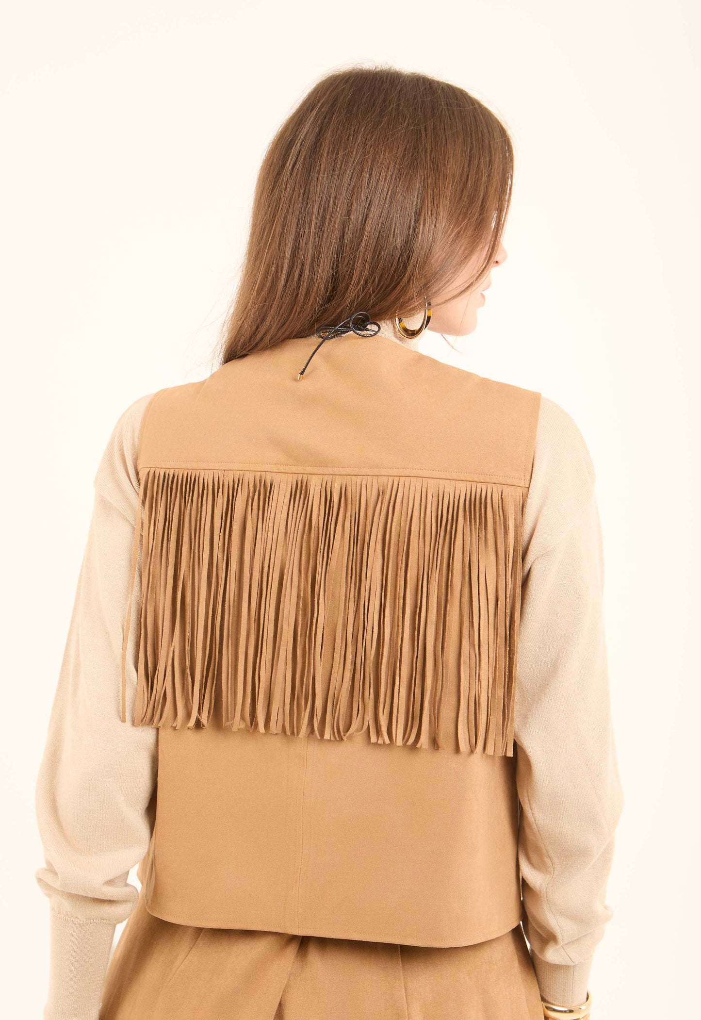 Fashionable Embroidered Boho Vest with Fringes