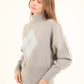 Front Stitched Crystal Studs Casual Pullover