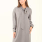 Slip On Winter Dress with Tie Neck