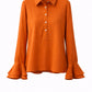 Elegant Satin Draped Blouse