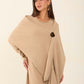 Neutral Flow Dress with Decorative Drape Shawl