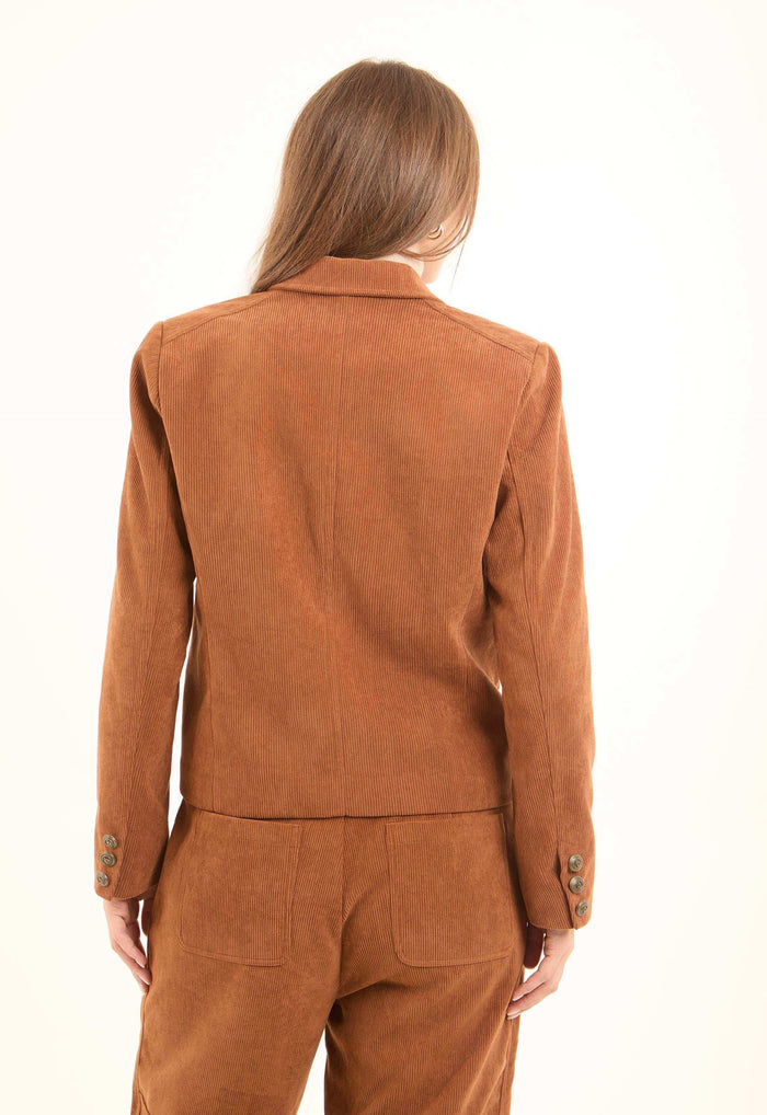 Corduroy Utility Jacket with Notched Lapels