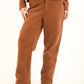 Corduroy Straight-Leg Pants with Clean Tailored Look