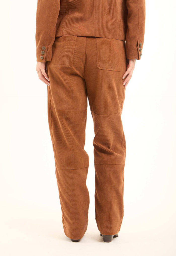 Corduroy Straight-Leg Pants with Clean Tailored Look